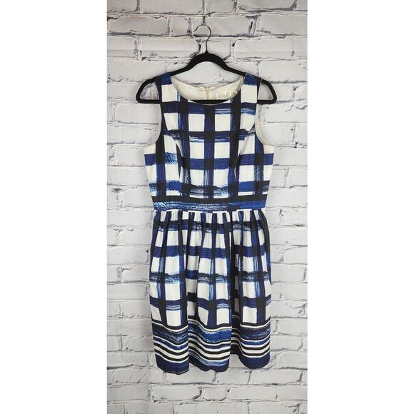 Eliza J Dress Womens 10 Plaid Cocktail Fun Flirty preppy classic cocktail party - Picture 3 of 12